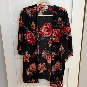 Kaleigh Black Open front Sheer kimono